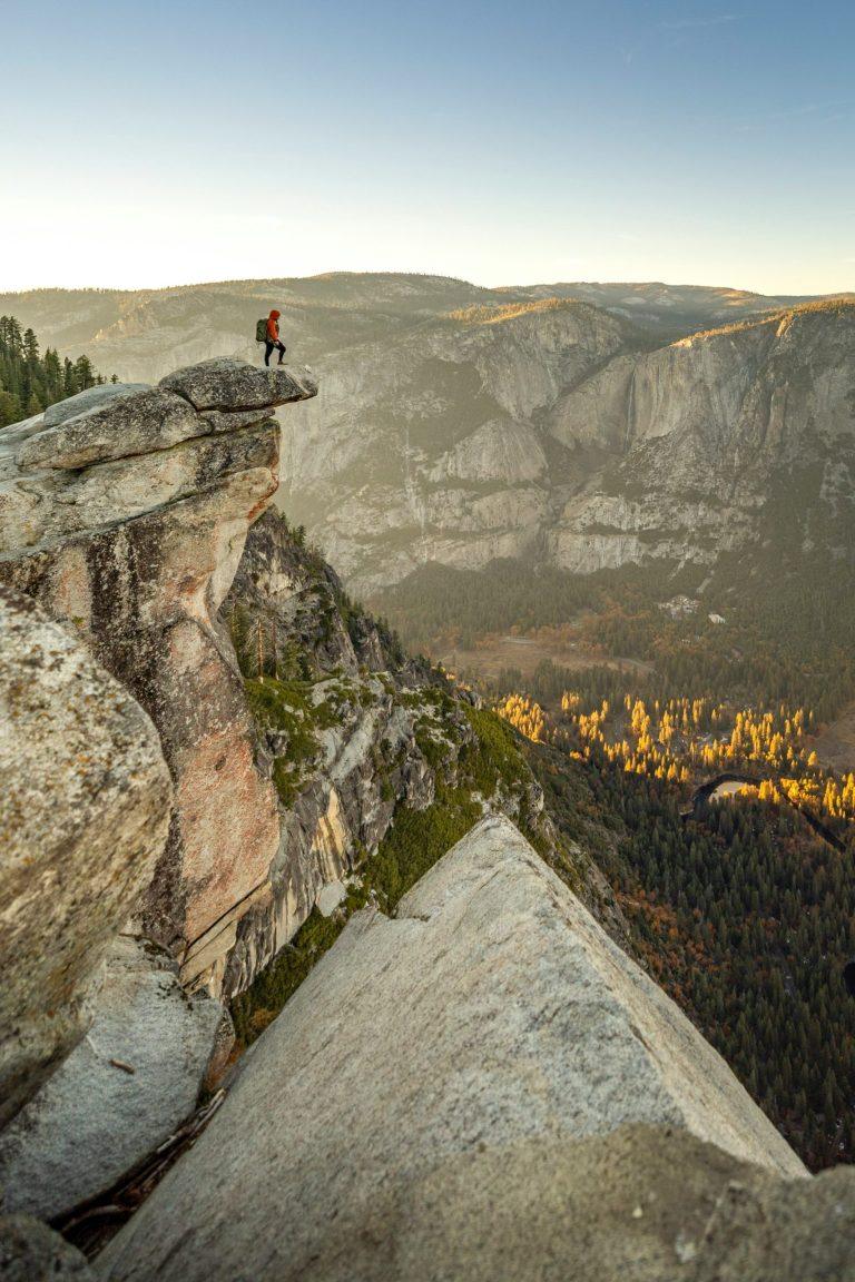 Outdoor camping in cliff of mountain.